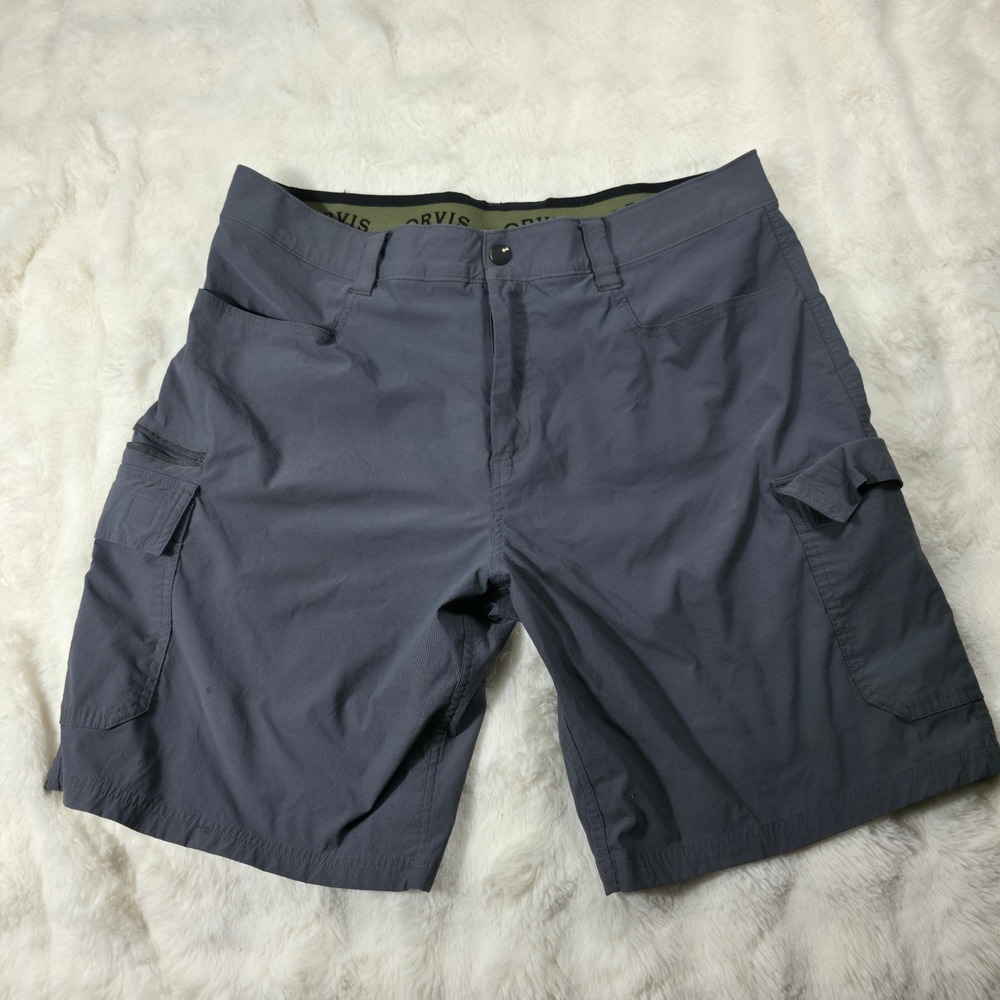 Orvis Cargo Shorts Mens 36 Gray Good Technical Hiking Fishing 1483576(S21)